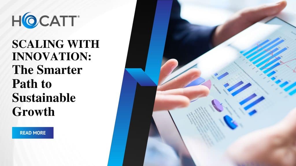 Hero image with blog title Scaling with Innovation: The Smarter Path to Sustainable Growth, focused on efficiency, wellness innovation, and sustainable growth for providers.